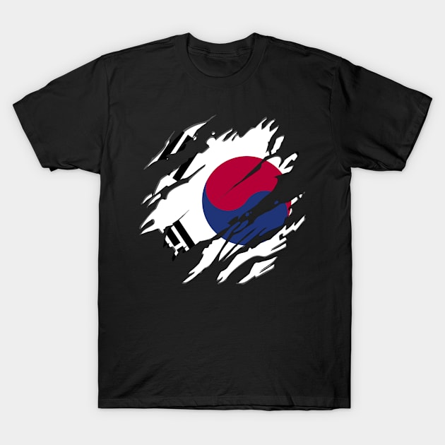 South Korea Flag Scratch T-Shirt by BramCrye